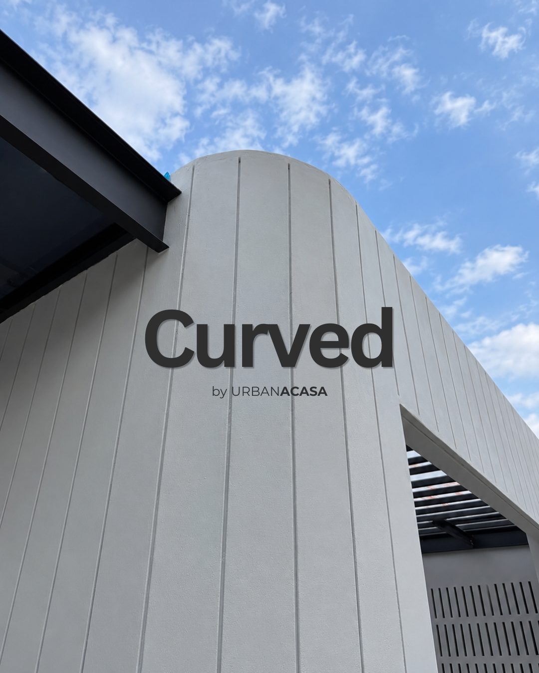 Curved by Urban Acasa: rounded white fluted facade wall
